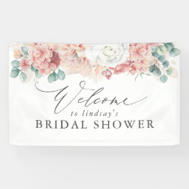 Dusty Rose Floral Bridal / Baby Dusche Willkommens Banner