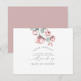 Dusty Rose Floral Bridesmaid - Trauzeugin Einladung