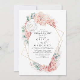 Dusty Rose Floral Elegante Engagement Partei Einladung