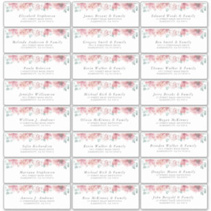 Dusty Rose Floral Individual Guest Address Labels