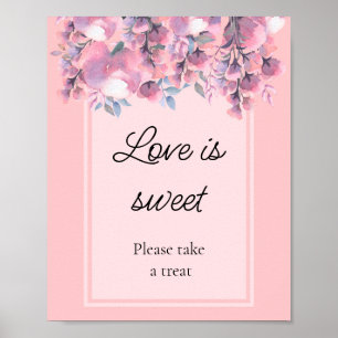 Dusty Rose Floral Liebe ist süße Brautparty    Poster