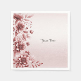 Dusty Rose Floral Napkins Serviette