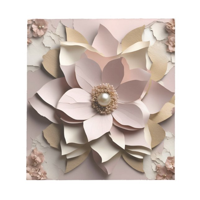 Dusty Rose Floral - Notepad Notizblock (Vorderseite)