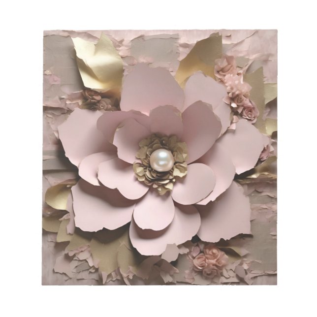 Dusty Rose Floral - Notepad Notizblock (Vorderseite)