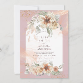 Dusty Rose Floral Pampas Grass PROBE DINNER