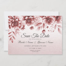 Dusty Rose Floral Save the Date