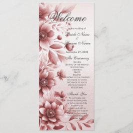 Dusty Rose Floral Wedding Program Programm
