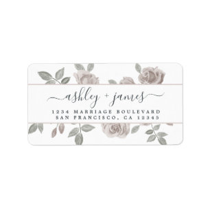 Dusty Rose Floral Wedding Rücksendeadresse Adressaufkleber