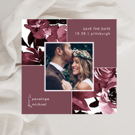Dusty Rose florales Foto Hochzeit speichern das Da Save The Date