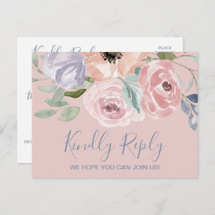 Dusty Rose Florals Menü Auswahl UAWG Postkarte