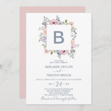 Dusty Rose Florals Monogram Wedding
