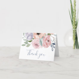 Dusty Rose Florals Wedding Dankeschön Card Dankeskarte