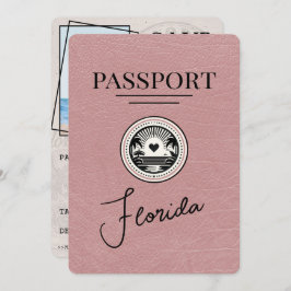Dusty Rose Florida Passport Save the Date