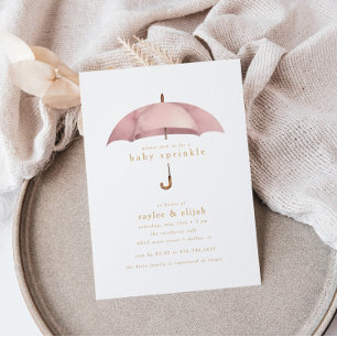 Dusty Rose Girl Baby Sprinkle Showveranstaltung   Einladung