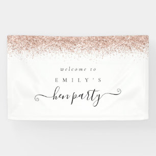 Dusty Rose Glitzer Name Willkommen im Hen Party Banner