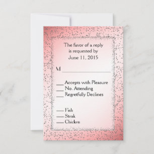 Dusty Rose Glitzer UAWG w Entree Choice RSVP Karte