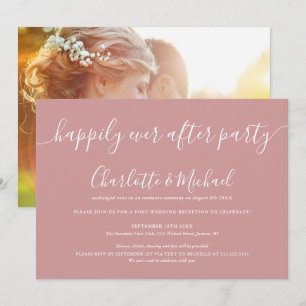 Dusty Rose glücklich je nach Party Hochzeit Foto Einladung