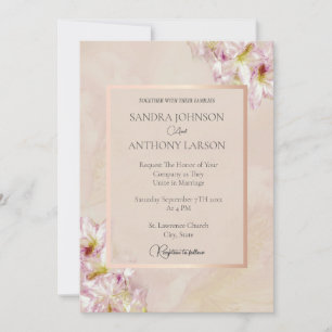 Dusty Rose Gold Azalea Einladung zur Hochzeit
