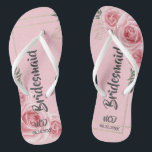 Dusty Rose Gold Crystal Floral Bridesmaid Gefallen Flip Flops<br><div class="desc">Sie werden diese rosa Kraft Papier Textur Hintergrund mit staubigen Rose Aquarellfloralen goldenen Rahmen mit Kristallen Liebe. Ideal für Ihre Hochzeitsfeier!</div>
