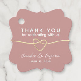 Dusty Rose Gold Heart Wedding Geschenkanhänger