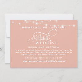 Dusty Rose Gold mit Lights Online Virtual Wedding Einladung