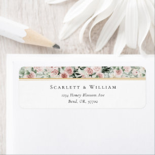 Dusty Rose Gold Sage Green Wedding Rücksendeadress