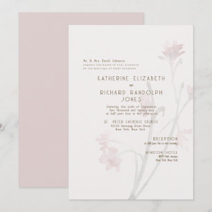 Dusty Rose Gold Text 2 Veranstaltungsort Hochzeit Einladung