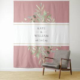Dusty Rose Greenerity Wedding Foto Stand Hintergru Wandteppich