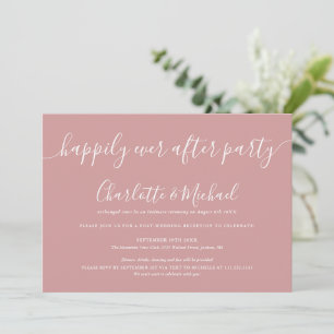 Dusty Rose Happily Ever After Party Hochzeit Einladung