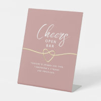 Dusty Rose Heart Open Bar Wedding