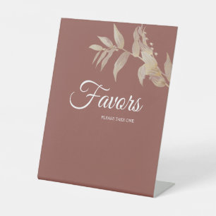 Dusty Rose Herbst Boho Gastgeschenke Hochzeiten Sockelschild