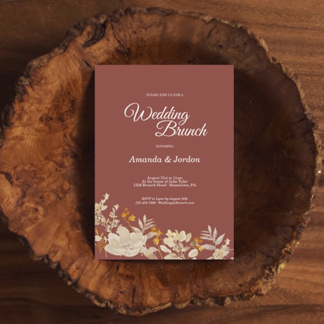 Dusty Rose Herbst Boho Wedding Brunch Einladung (Von Creator hochgeladen)