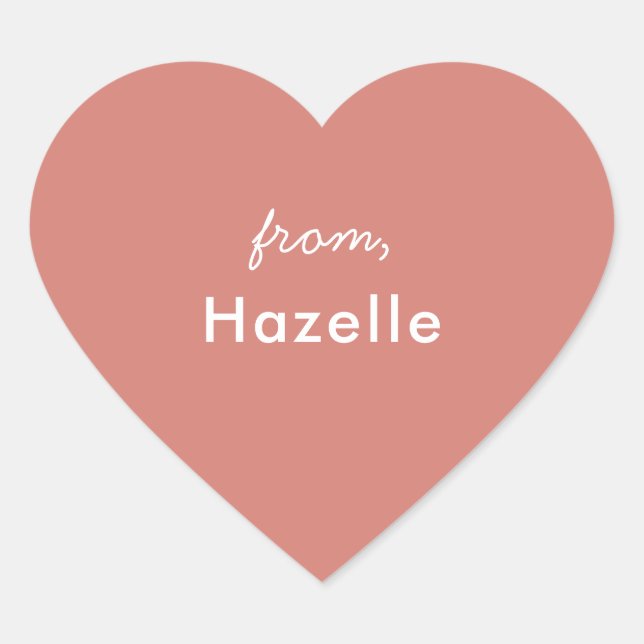 Dusty Rose Herzform Valentinaufkleber Herz-Aufkleber (Vorderseite)