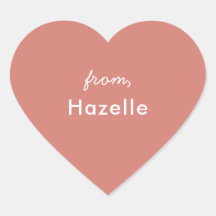 Dusty Rose Herzform Valentinaufkleber