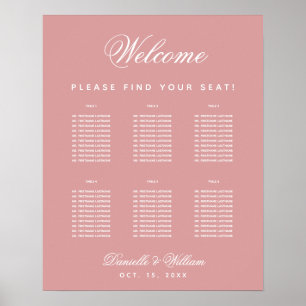 Dusty Rose Hochzeit 6 Tafelrosa Seekarte Poster