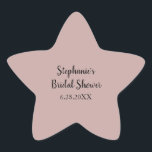 Dusty Rose Hochzeit Custom Light Pink Brautparty Stern-Aufkleber<br><div class="desc">Mit solider staubigen Rose und individueller Vorlage für Brautparty,  ist dies ideal für Hochzeiten,  Brautpartys etc. Sie können für andere Veranstaltungen wie Babydusche,  Geburtstage,  Bachelorette und mehr anpassen!</div>