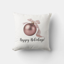 DUSTY ROSE HOLIDAY ORNAMENT THROW PILLOW KISSEN