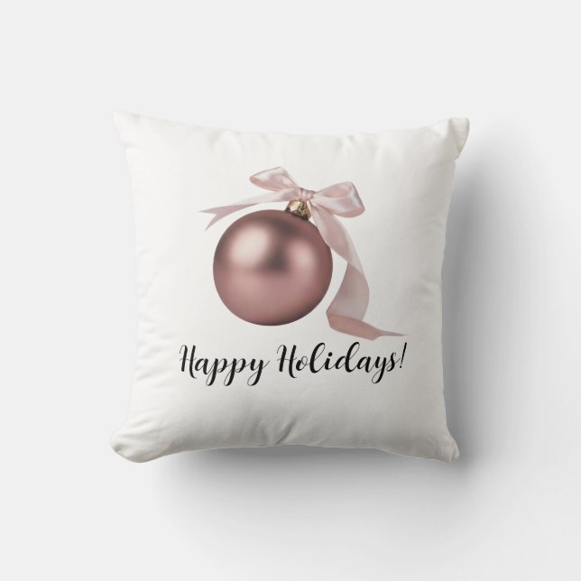 DUSTY ROSE HOLIDAY ORNAMENT THROW PILLOW KISSEN (Vorderseite)