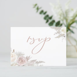 Dusty Rose & Ivory Elegante Hochzeit RSVP Karte