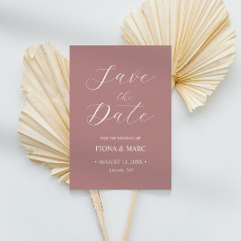 Dusty Rose Kalligraphie Hochzeit speichern Sie das Save The Date