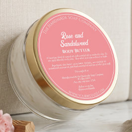 Dusty Rose Kosmetik JAR-Etikett mit Inhaltsstoffen Runder Aufkleber