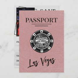 Dusty Rose Las Vegas Passport Save the Date