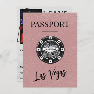 Dusty Rose Las Vegas Passport Save the Date