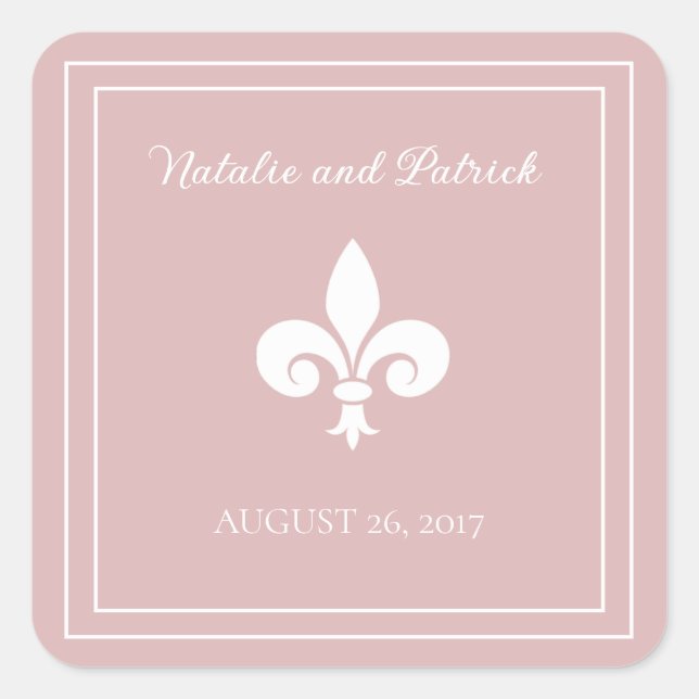 Dusty Rose Lilie Wedding Stickers (Vorderseite)