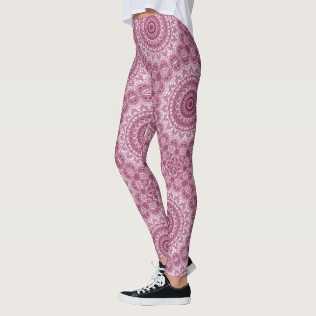 Dusty Rose Mandala Pattern Design Leggings (Links)