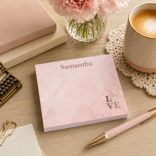 Dusty Rose Marmor Kaffee Liebe Post-it Klebezettel