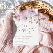 Dusty Rose Mauve Blush Floral Wasserfarbe Hochzeit