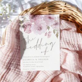 Dusty Rose Mauve Blush Floral Wasserfarbe Hochzeit Einladung