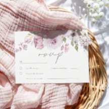 Dusty Rose Mauve Blush Floral Wasserfarbe Hochzeit