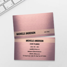 Dusty Rose Metallic Minimalistisch Business Card Visitenkarte